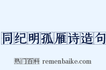 同纪明孤雁诗造句是什么意思的图片